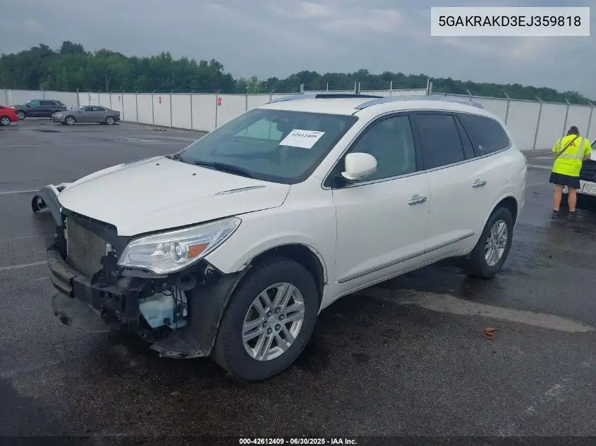 2014 Buick Enclave Convenience VIN: 5GAKRAKD3EJ359818 Lot: 42612409