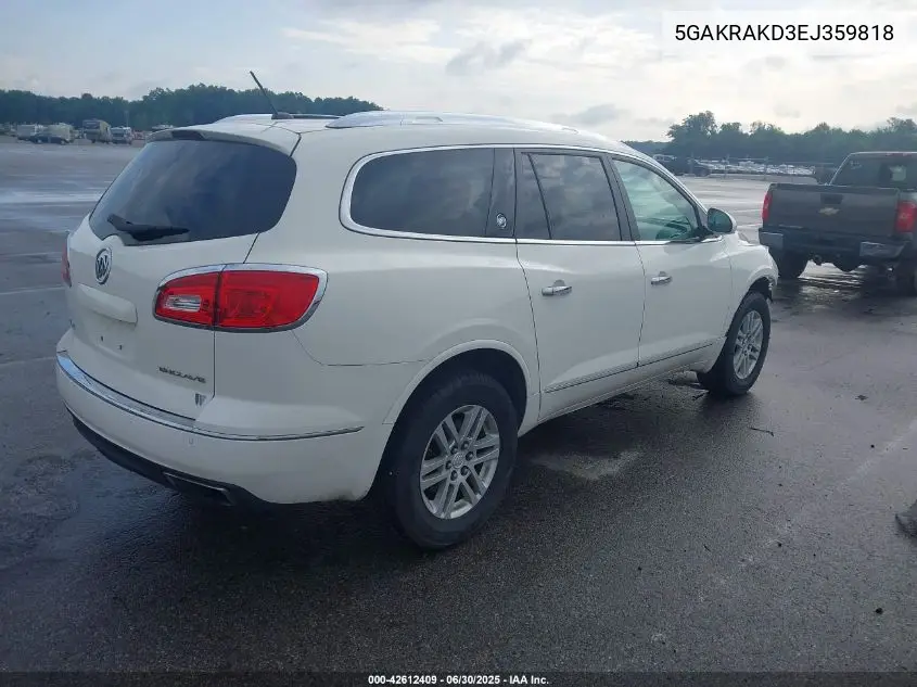 2014 Buick Enclave Convenience VIN: 5GAKRAKD3EJ359818 Lot: 42612409