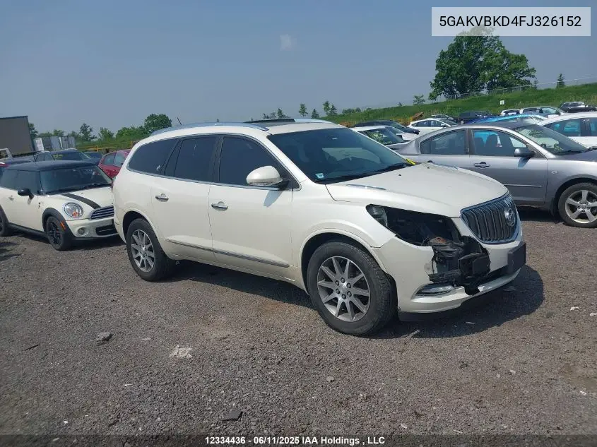 2015 Buick Enclave VIN: 5GAKVBKD4FJ326152 Lot: 12334436