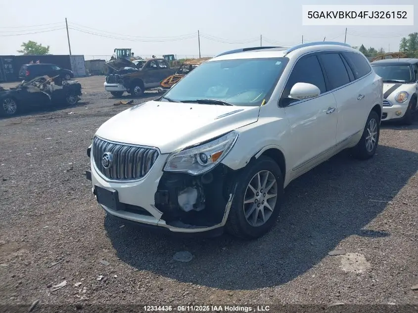 2015 Buick Enclave VIN: 5GAKVBKD4FJ326152 Lot: 12334436