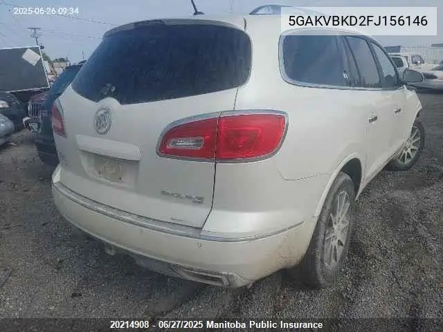2015 Buick Enclave VIN: 5GAKVBKD2FJ156146 Lot: 20214908