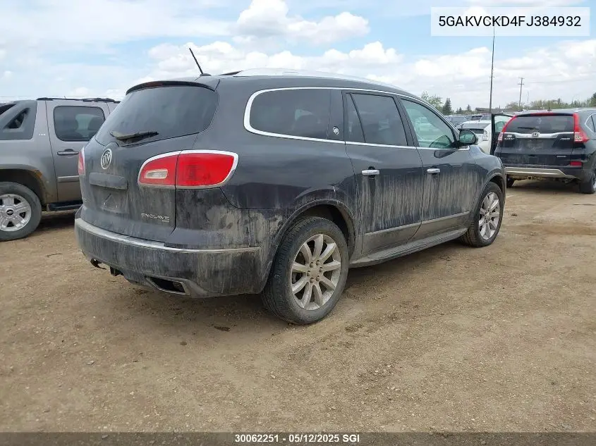 2015 Buick Enclave Premium VIN: 5GAKVCKD4FJ384932 Lot: 30062251