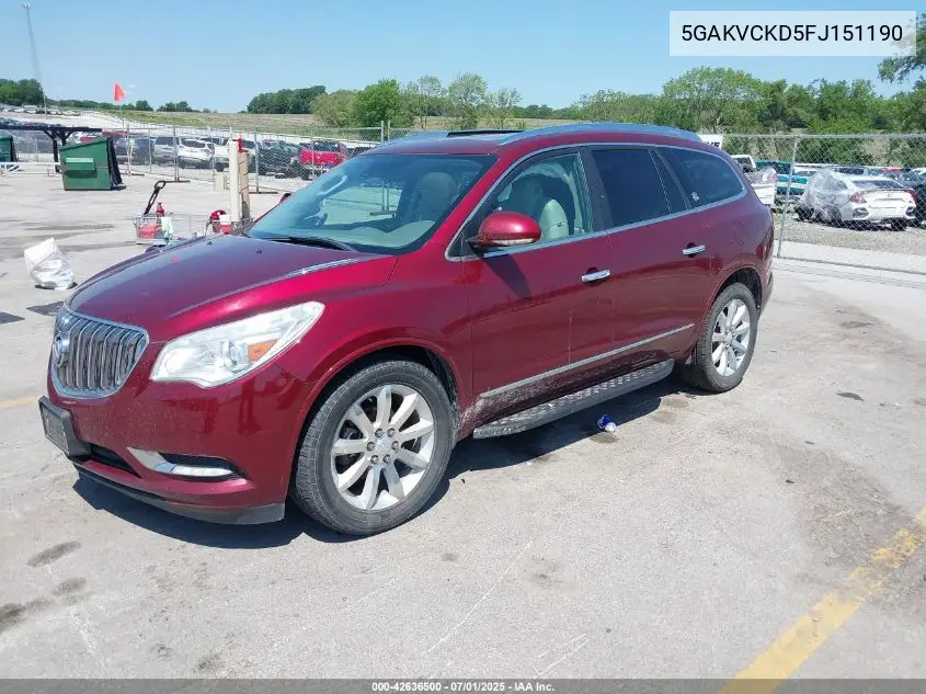 2015 Buick Enclave Premium VIN: 5GAKVCKD5FJ151190 Lot: 42636500