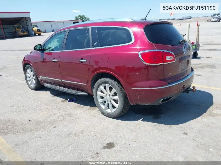 2015 Buick Enclave Premium VIN: 5GAKVCKD5FJ151190 Lot: 42636500