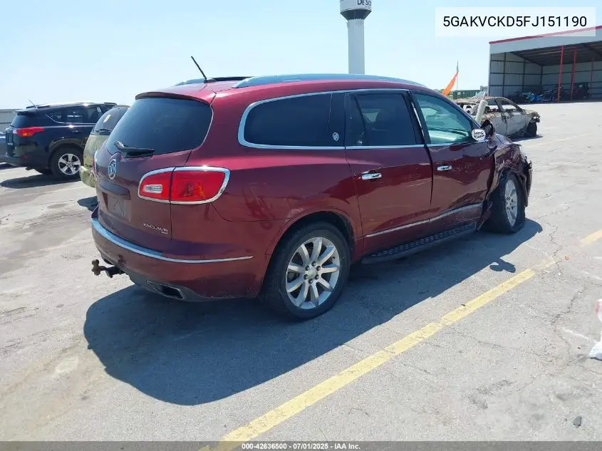 2015 Buick Enclave Premium VIN: 5GAKVCKD5FJ151190 Lot: 42636500