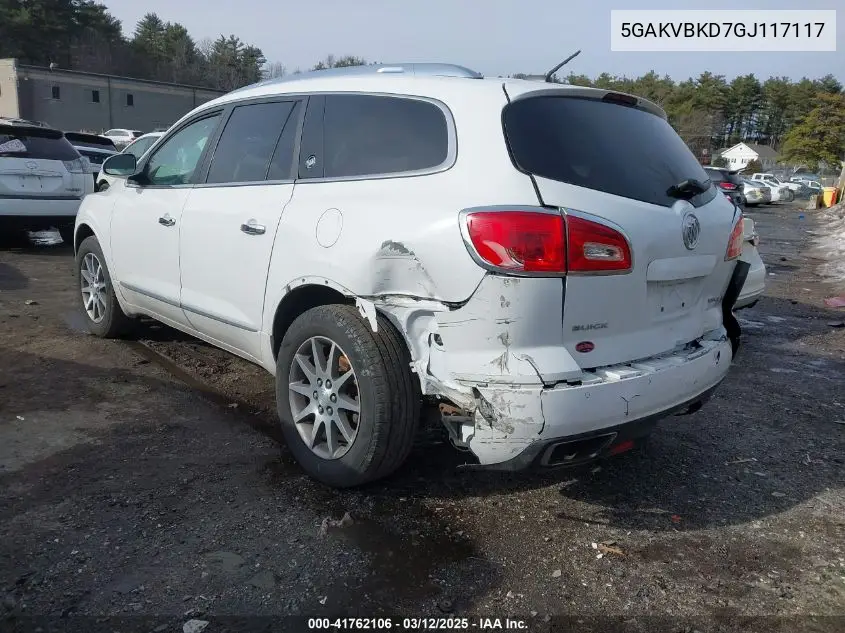 2016 Buick Enclave Leather VIN: 5GAKVBKD7GJ117117 Lot: 41762106