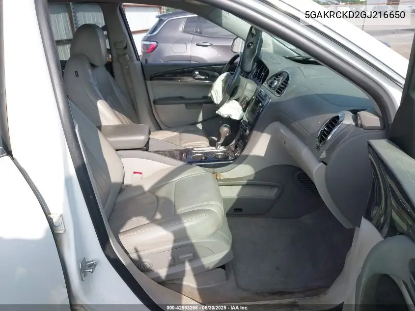 2016 Buick Enclave VIN: 5GAKRCKD2GJ216650 Lot: 42593266