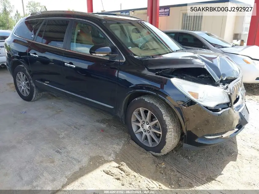2016 Buick Enclave Leather VIN: 5GAKRBKD0GJ292927 Lot: 42618152