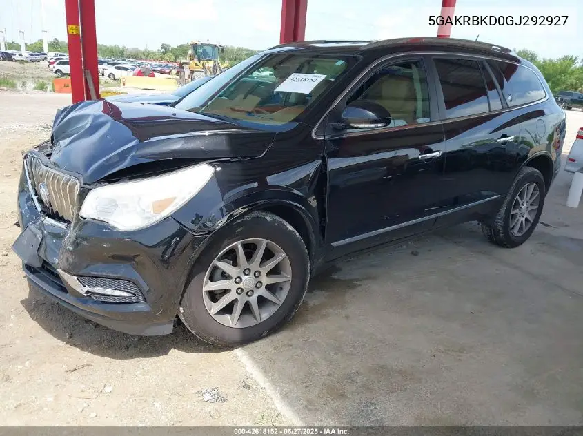 2016 Buick Enclave Leather VIN: 5GAKRBKD0GJ292927 Lot: 42618152