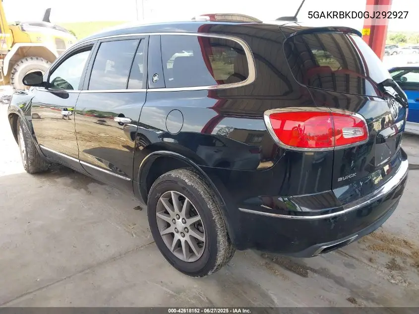 2016 Buick Enclave Leather VIN: 5GAKRBKD0GJ292927 Lot: 42618152
