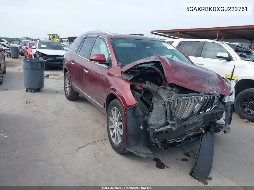 2016 Buick Enclave Leather VIN: 5GAKRBKDXGJ223761 Lot: 42637630