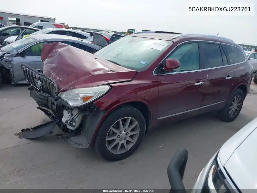 2016 Buick Enclave Leather VIN: 5GAKRBKDXGJ223761 Lot: 42637630