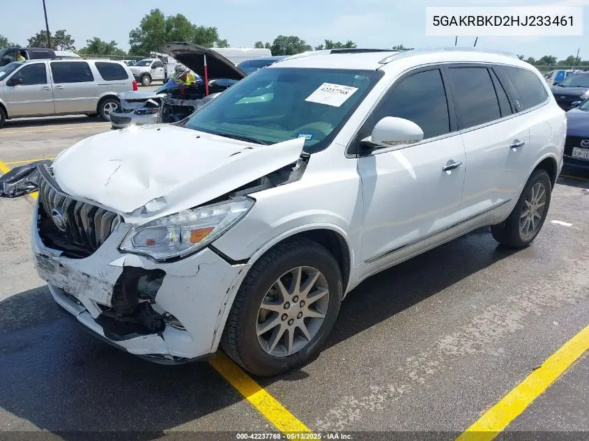 2017 Buick Enclave Leather VIN: 5GAKRBKD2HJ233461 Lot: 42237768