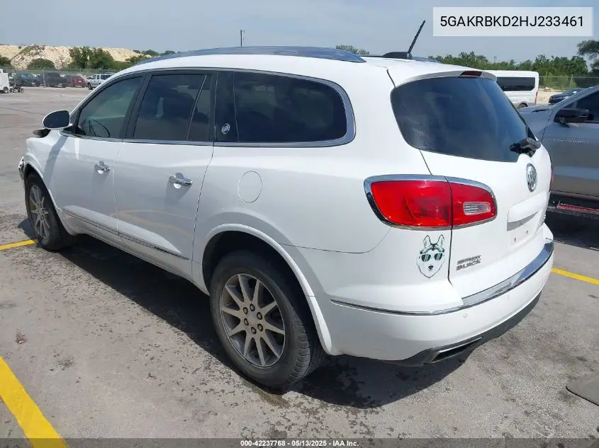 2017 Buick Enclave Leather VIN: 5GAKRBKD2HJ233461 Lot: 42237768