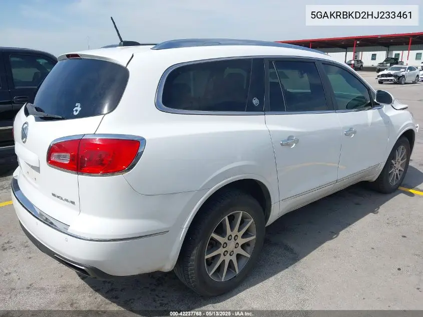 2017 Buick Enclave Leather VIN: 5GAKRBKD2HJ233461 Lot: 42237768