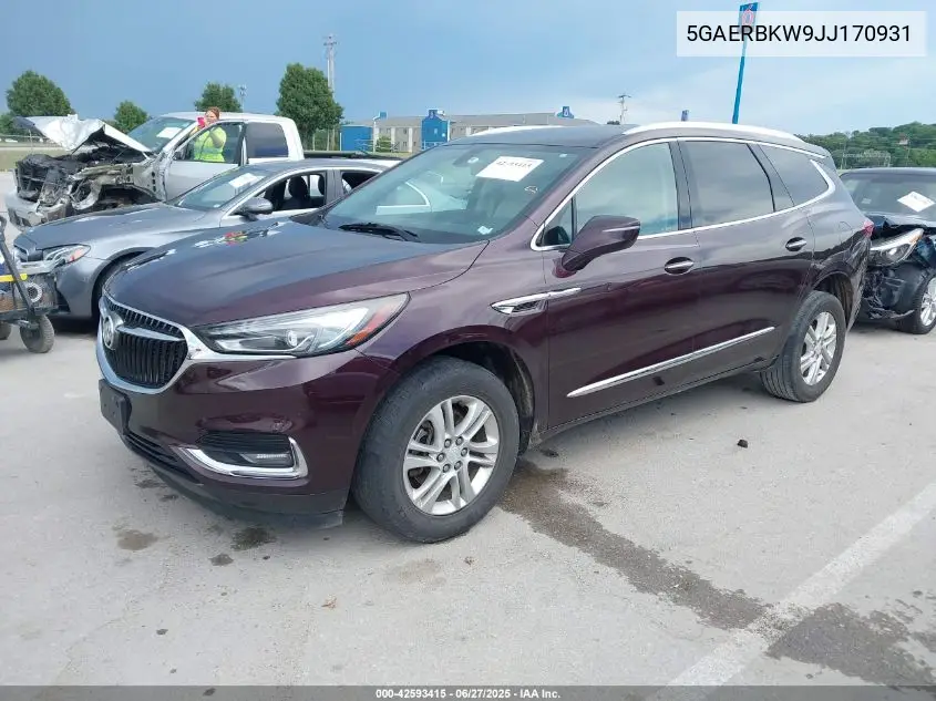 2018 Buick Enclave Essence VIN: 5GAERBKW9JJ170931 Lot: 42593415