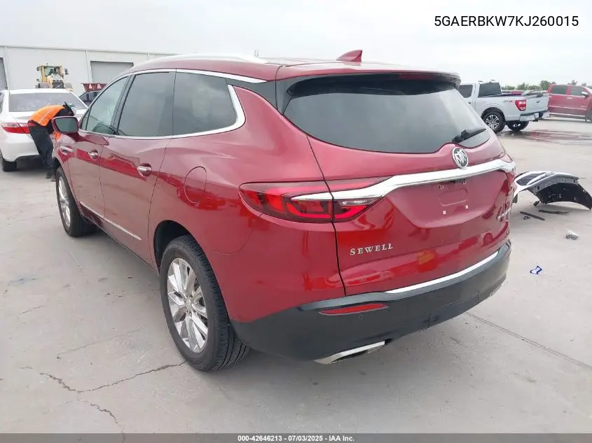 2019 Buick Enclave Fwd Essence VIN: 5GAERBKW7KJ260015 Lot: 42646213