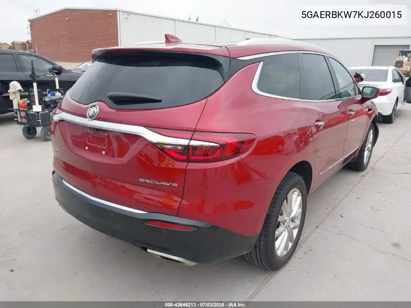 2019 Buick Enclave Fwd Essence VIN: 5GAERBKW7KJ260015 Lot: 42646213