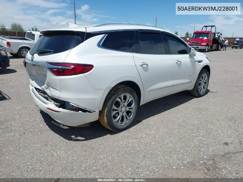 2021 Buick Enclave Fwd Avenir VIN: 5GAERDKW3MJ228001 Lot: 42252547