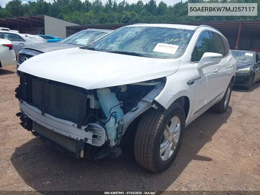 2021 Buick Enclave Fwd Essence VIN: 5GAERBKW7MJ257117 Lot: 42657993