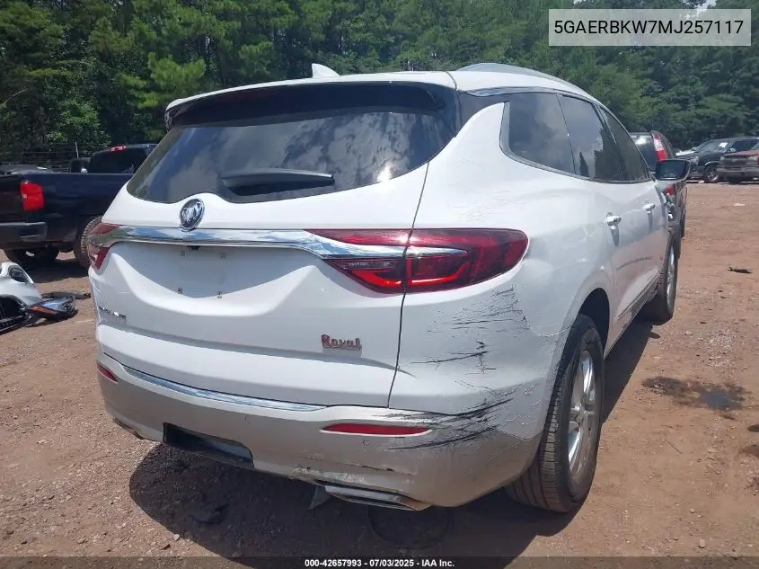 2021 Buick Enclave Fwd Essence VIN: 5GAERBKW7MJ257117 Lot: 42657993