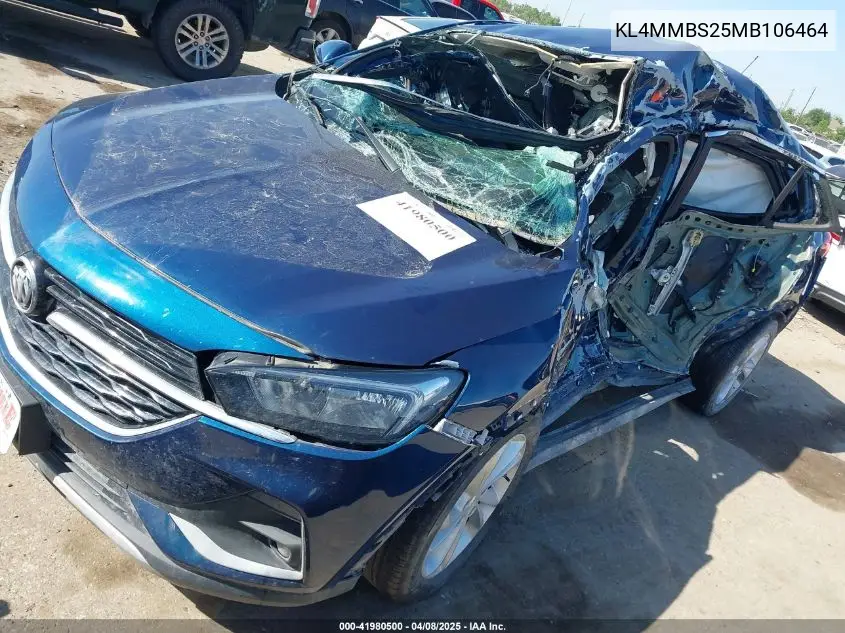 2021 Buick Encore Gx Fwd Preferred VIN: KL4MMBS25MB106464 Lot: 41980500