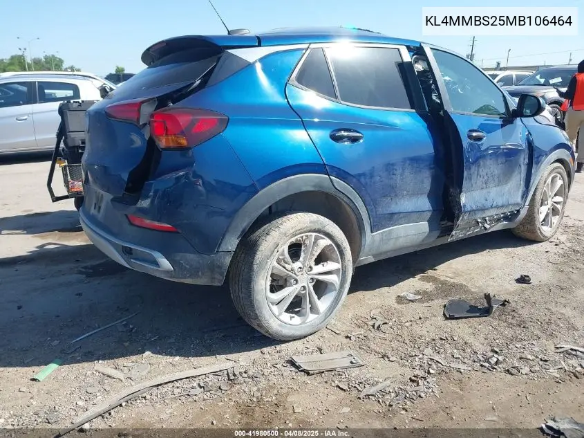 2021 Buick Encore Gx Fwd Preferred VIN: KL4MMBS25MB106464 Lot: 41980500