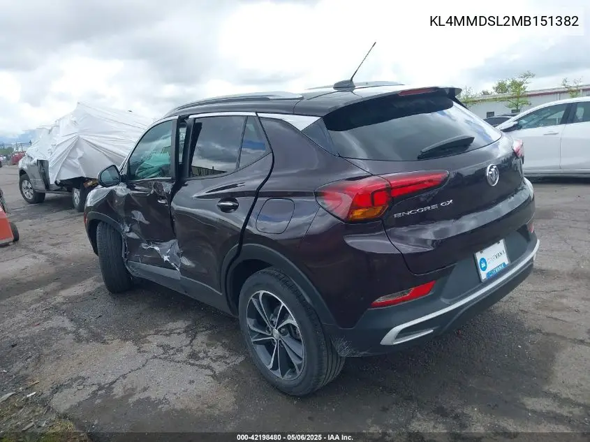 2021 Buick Encore Gx Fwd Select VIN: KL4MMDSL2MB151382 Lot: 42198480