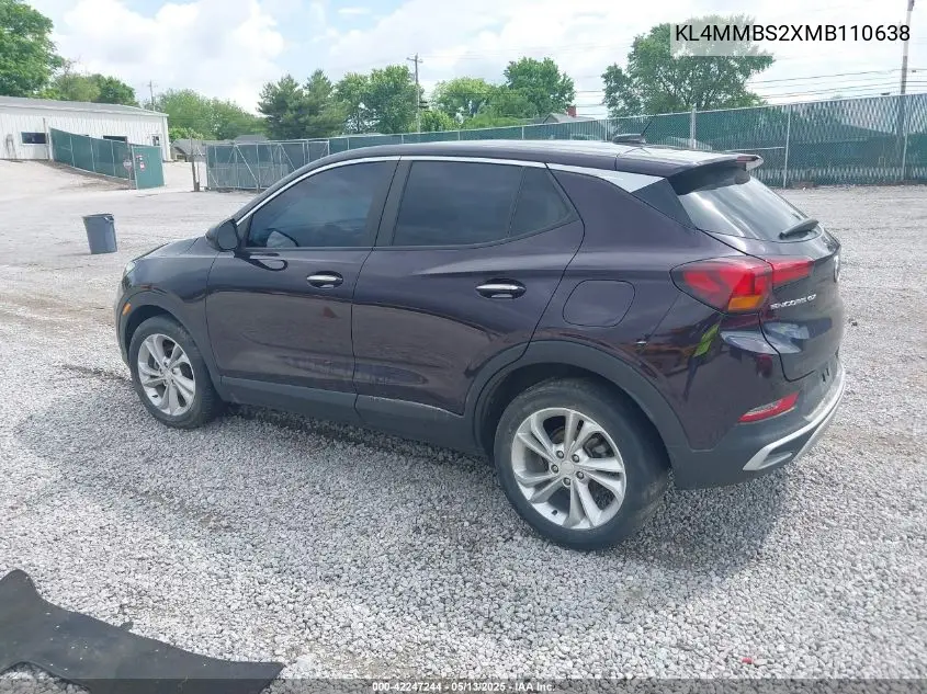 2021 Buick Encore Gx Fwd Preferred VIN: KL4MMBS2XMB110638 Lot: 42247244