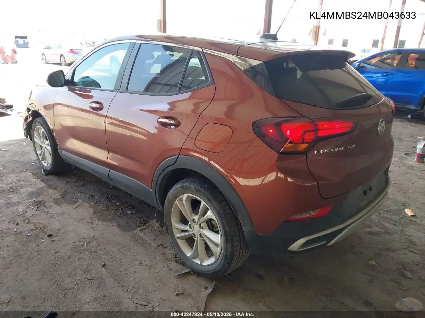 2021 Buick Encore Gx Fwd Preferred VIN: KL4MMBS24MB043633 Lot: 42247824
