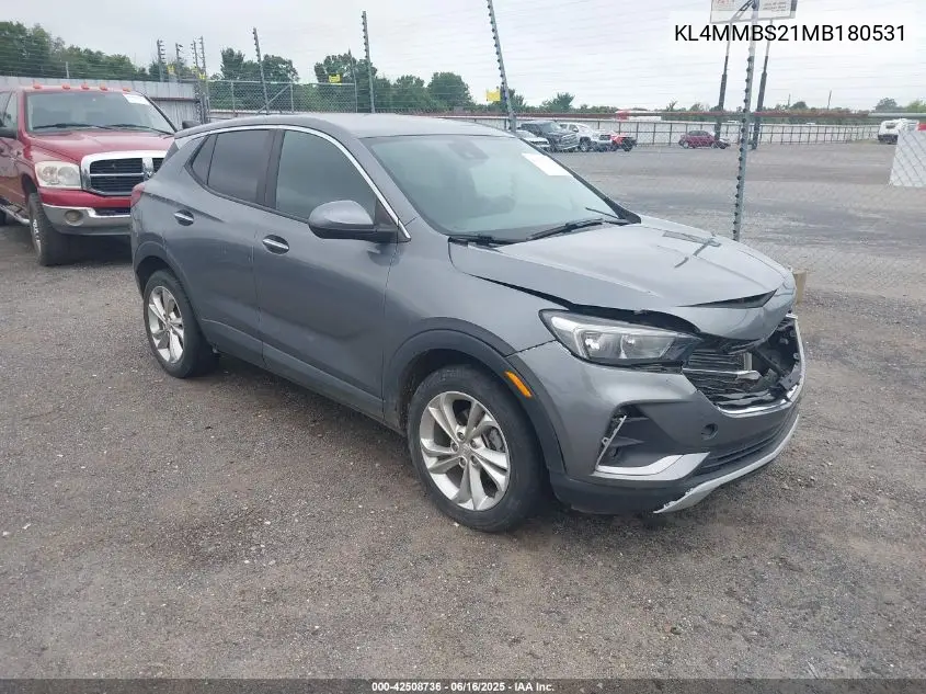 2021 Buick Encore Gx Fwd Preferred VIN: KL4MMBS21MB180531 Lot: 42508736