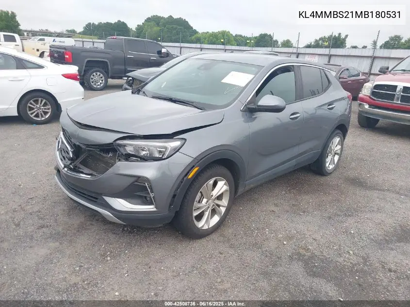2021 Buick Encore Gx Fwd Preferred VIN: KL4MMBS21MB180531 Lot: 42508736