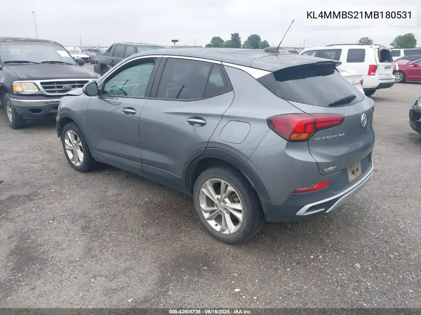 2021 Buick Encore Gx Fwd Preferred VIN: KL4MMBS21MB180531 Lot: 42508736