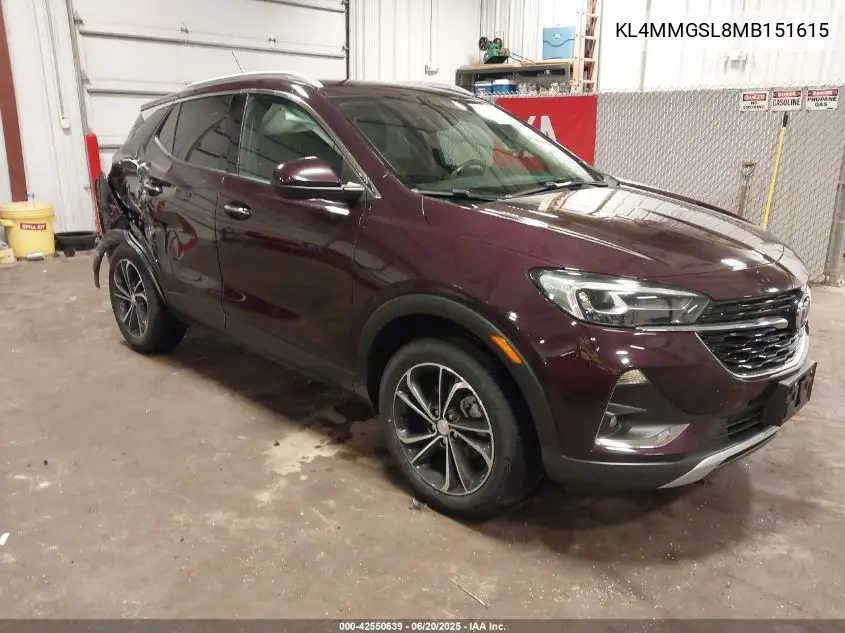 2021 Buick Encore Gx Essence VIN: KL4MMGSL8MB151615 Lot: 42550639