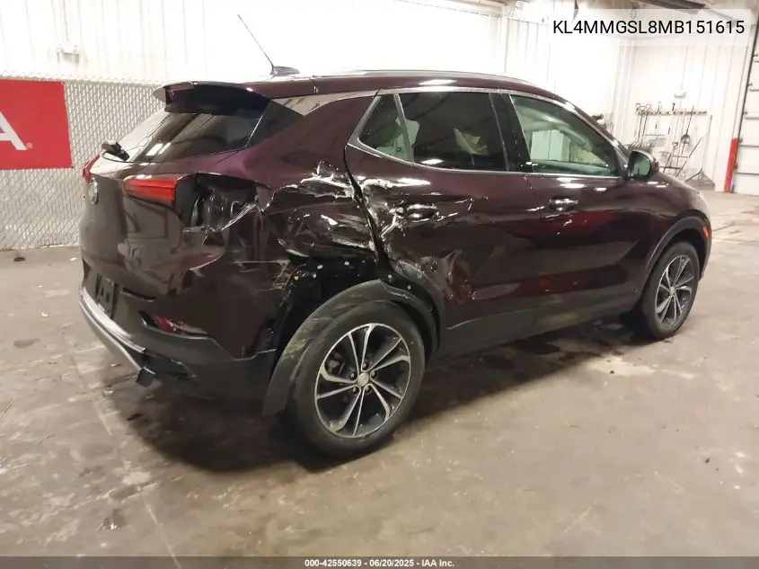 2021 Buick Encore Gx Essence VIN: KL4MMGSL8MB151615 Lot: 42550639