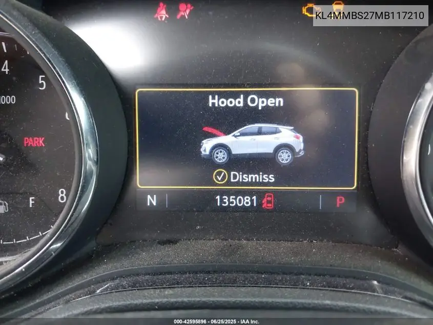 2021 Buick Encore Gx Fwd Preferred VIN: KL4MMBS27MB117210 Lot: 42595896