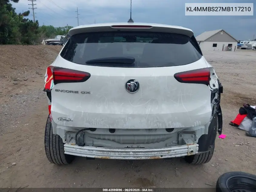2021 Buick Encore Gx Fwd Preferred VIN: KL4MMBS27MB117210 Lot: 42595896