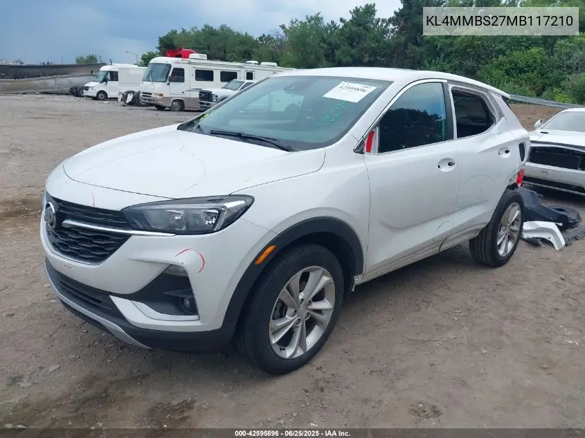 2021 Buick Encore Gx Fwd Preferred VIN: KL4MMBS27MB117210 Lot: 42595896