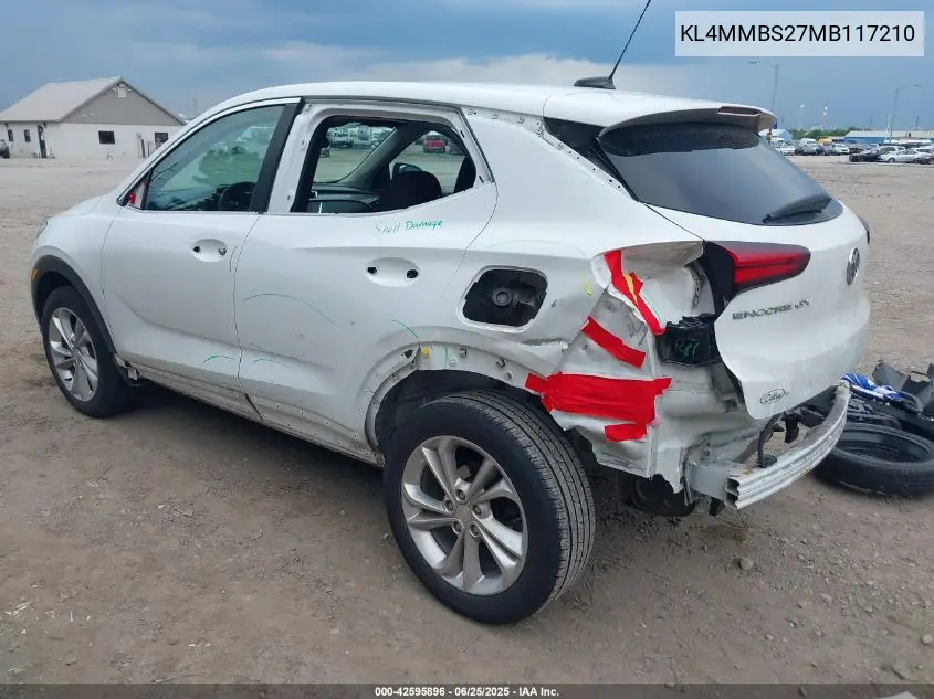 2021 Buick Encore Gx Fwd Preferred VIN: KL4MMBS27MB117210 Lot: 42595896