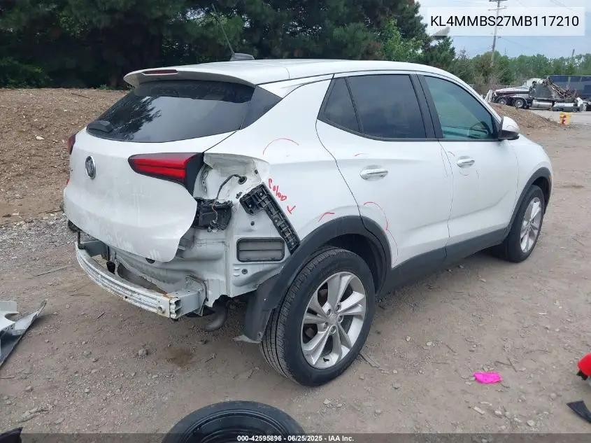 2021 Buick Encore Gx Fwd Preferred VIN: KL4MMBS27MB117210 Lot: 42595896