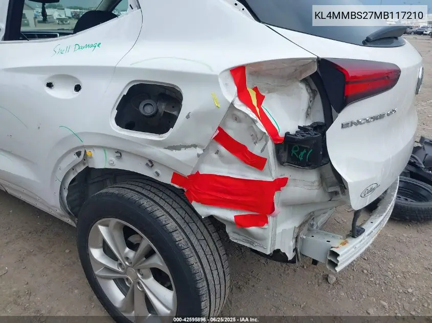 2021 Buick Encore Gx Fwd Preferred VIN: KL4MMBS27MB117210 Lot: 42595896