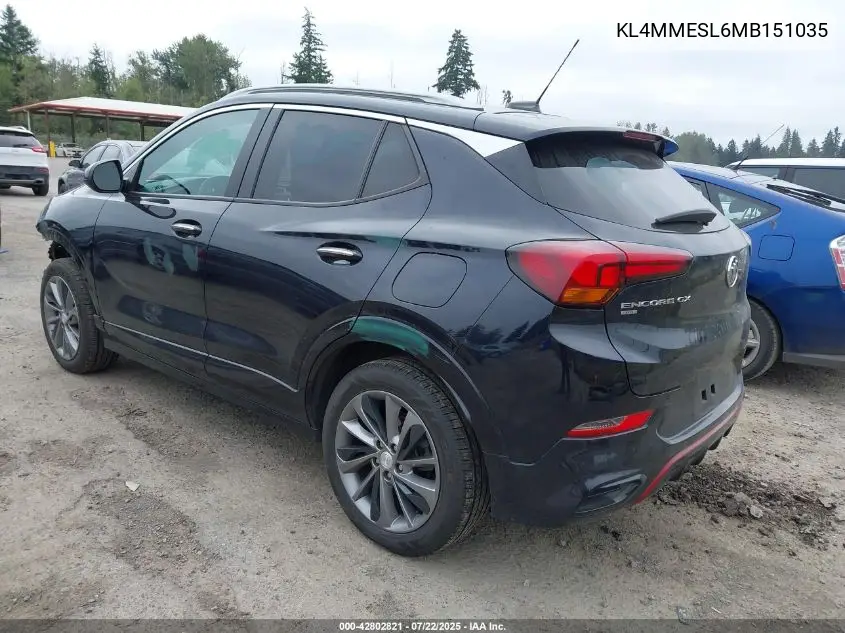 2021 Buick Encore Gx Awd Select VIN: KL4MMESL6MB151035 Lot: 42802821