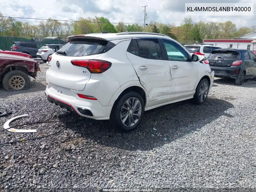 2022 Buick Encore Gx Fwd Select VIN: KL4MMDSL4NB140000 Lot: 42168555