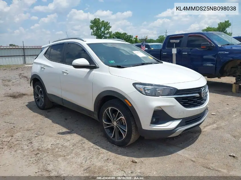 2022 Buick Encore Gx Fwd Select VIN: KL4MMDS25NB098038 Lot: 42435359
