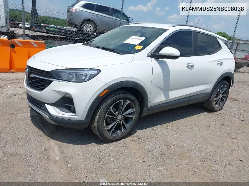 2022 Buick Encore Gx Fwd Select VIN: KL4MMDS25NB098038 Lot: 42435359