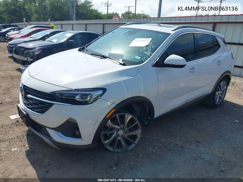 2022 Buick Encore Gx Fwd Essence VIN: KL4MMFSL0NB063136 Lot: 42471473