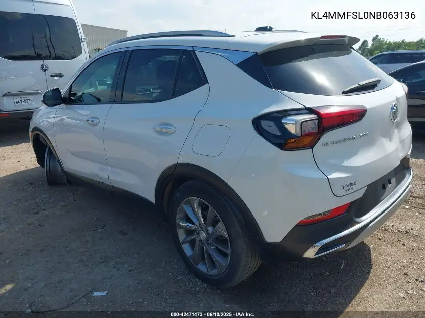 2022 Buick Encore Gx Fwd Essence VIN: KL4MMFSL0NB063136 Lot: 42471473