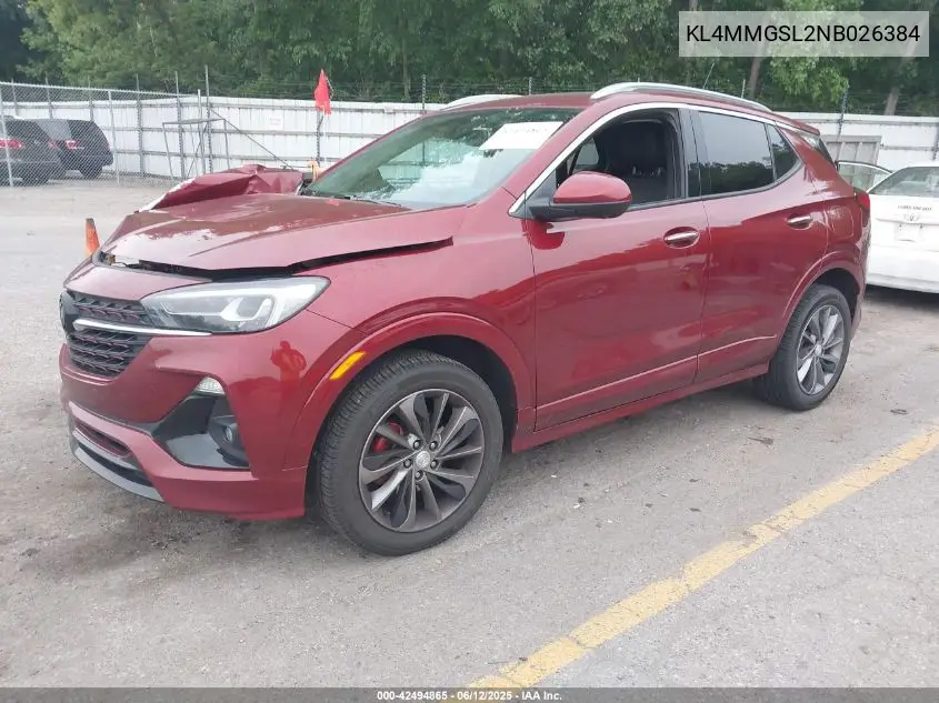 2022 Buick Encore Gx Awd Essence VIN: KL4MMGSL2NB026384 Lot: 42494865