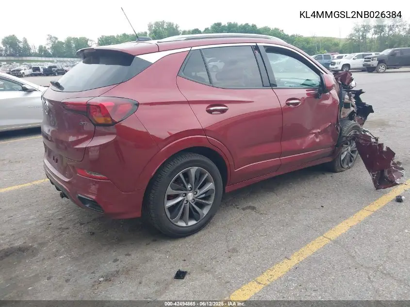 2022 Buick Encore Gx Awd Essence VIN: KL4MMGSL2NB026384 Lot: 42494865