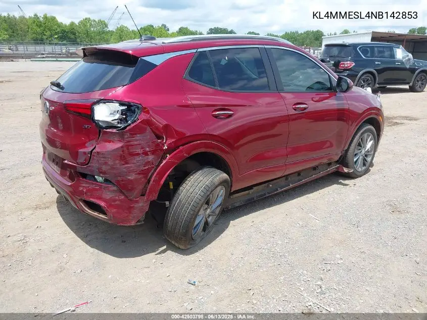2022 Buick Encore Gx Awd Select VIN: KL4MMESL4NB142853 Lot: 42503798